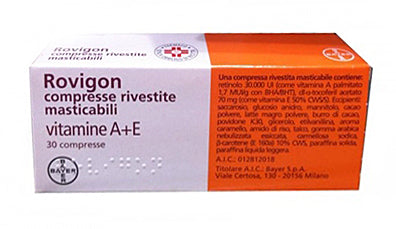 Rovigon compresse rivestite masticabili vitamine a+e 30 compresse