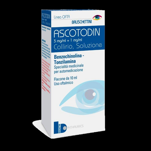 Ascotodin 3 mg/ml + 1mg/ml collirio  n-metilbenzochinolina metilsolfato e tonzilamina cloridrato
