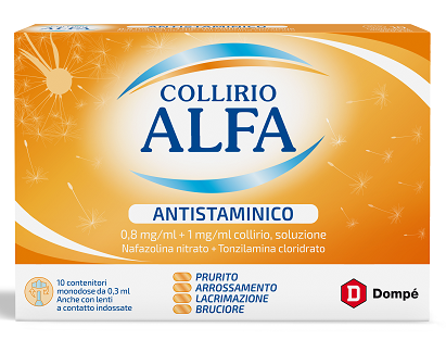 Collirio alfa antistaminico 0,8 mg/ml + 1 mg/ml collirio, soluzione   nafazolina nitrato e tonzilamina cloridrato