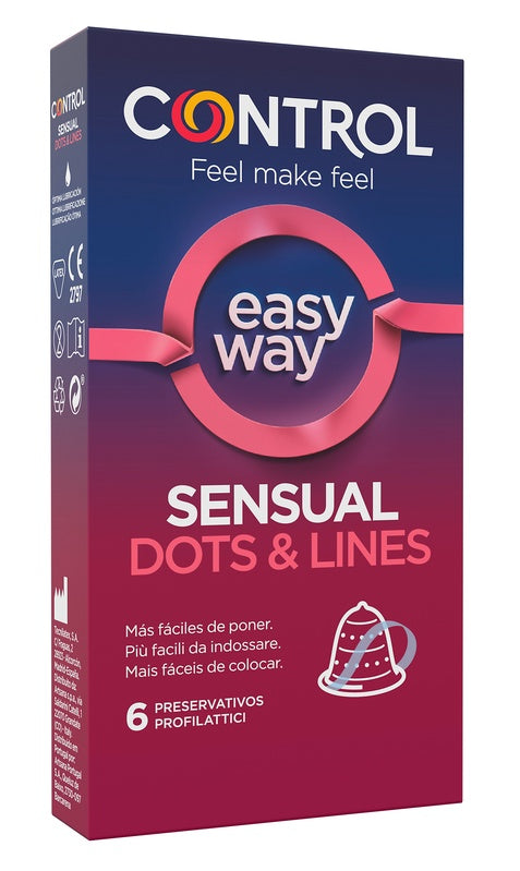 Profilattico control sensual dots&lines easy way 6 pezzi