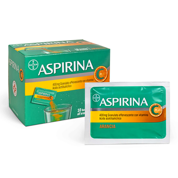 Aspirina 400 mg granulato effervescente con vitamina c acido acetilsalicilico + acido ascorbico