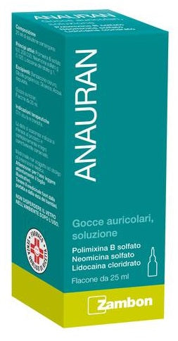 Anauran ear drops, polymyxin b sulphate solution, neomycin sulphate, lidocaine hydrochloride