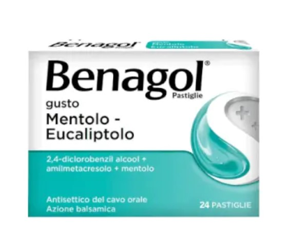 BENAGOL - Pastiglie Antisettico del Cavo Orale gusto mentolo-eucaliptolo - 24 pastiglie