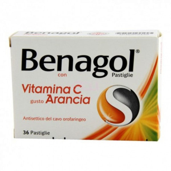 Benagol vit c pastiglie con vitamina c gusto arancia 36 pastiglie