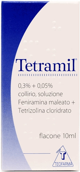 Tetramil 0.3% +0.05% eye drops, solutionpheniramine maleate and tetrizoline hydrochloride