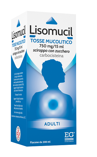 Lisomucil tosse mucolitico 100 mg/5 ml sciroppo con zucchero lisomucil tosse mucolitico 100 mg/5 ml sciroppo senza zucchero carbocisteina