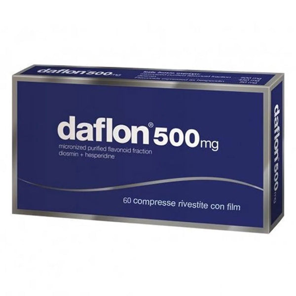 Daflon 500mg Insufficienza venosa e Fragilità Capillare - 60 Compresse Rivestite