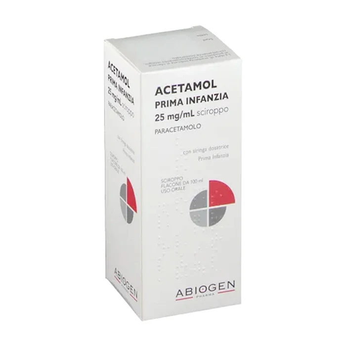 Acetamol prima infanzia 25 mg/ml sciroppo  acetamol prima infanzia 100 mg/ml gocce orali, soluzione  paracetamolo