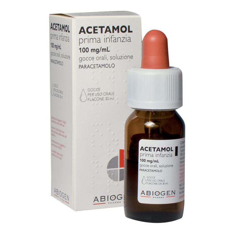 Acetamol prima infanzia 25 mg/ml sciroppo  acetamol prima infanzia 100 mg/ml gocce orali, soluzione  paracetamolo