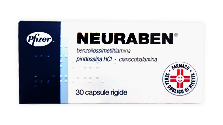 Neuraben 100 mg + 150 mg + 500 mcg hard capsules benzoyloxymethylthiamine, pyridoxine hydrochloride, cyanocobalamin