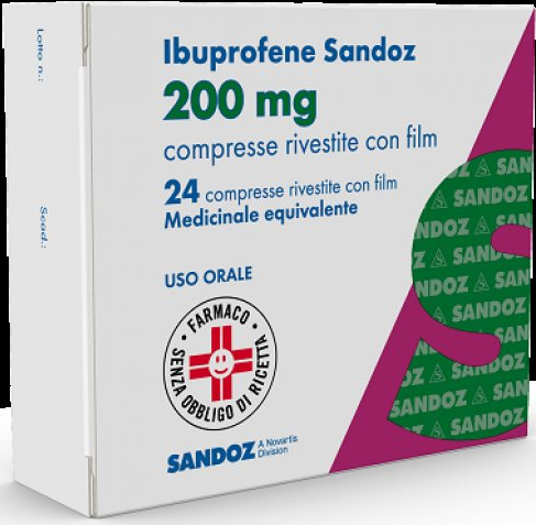 Ibuprofene sandoz 200 mg compresse rivestite con film medicinale equivalente