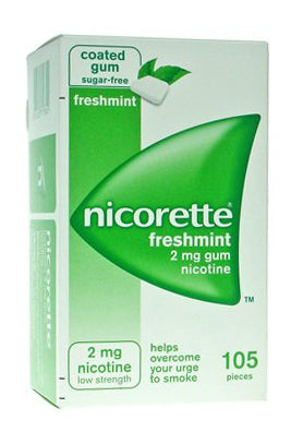 Nicorette "Chicle medicado 2 mg sabor fuerte a menta" 105 chicles "