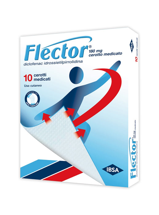 Flector 180 mg medicated plaster diclofenac hydroxyethylpyrrolidine