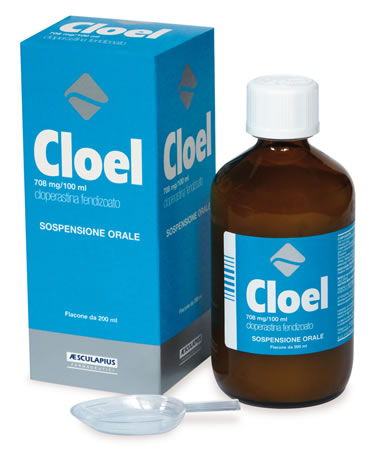 Cloel 708 mg/100 ml sospensione orale  cloperastina fendizoato  medicinale equivalente