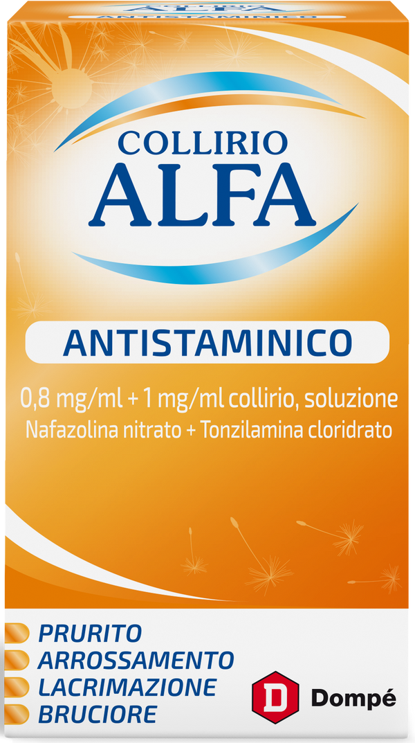 Collirio alfa antistaminico 0,8 mg/ml + 1 mg/ml collirio, soluzione nafazolina nitrato e tonzilamina cloridrato