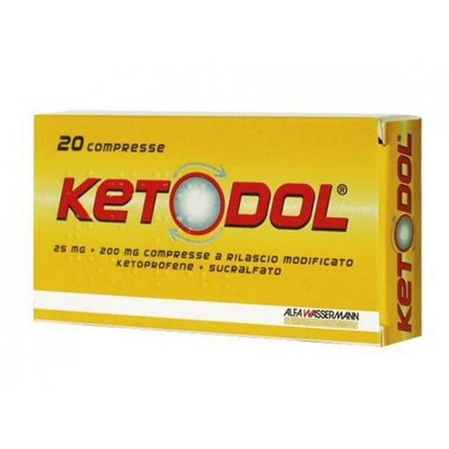 Ketodol 25 mg + 200 mg tablets ketoprofen and sucralfate