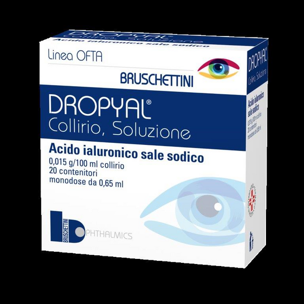 Dropyal 0.015% eye drops, hyaluronic acid sodium salt solution