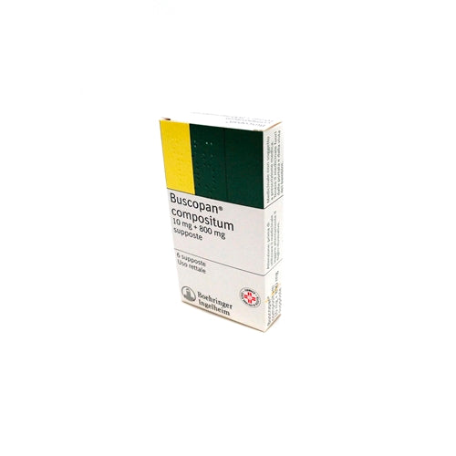 Buscopan compositum 10 mg + 800 mg supositorios hioscina n-butilbromuro + paracetamol