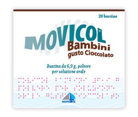 Movicol bambini 6,9 g, polvere per soluzione orale, gusto cioccolato