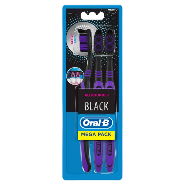 ORAL-B - Spazzolino manuale all rounder black 3 pezzi