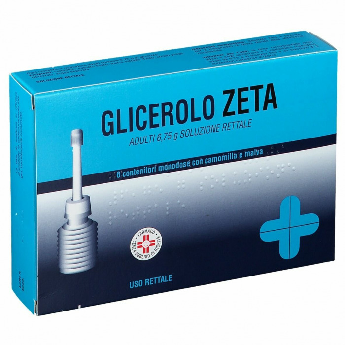 Glicerolo zeta adulti 6,75 g soluzione rettale 6 contenitori monodose con camomilla e malva