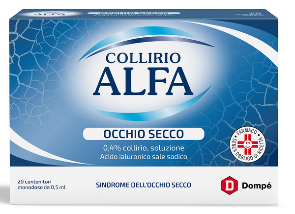 Collirio alfa occhio secco 0,4% collirio, soluzione acido ialuronico sale sodico