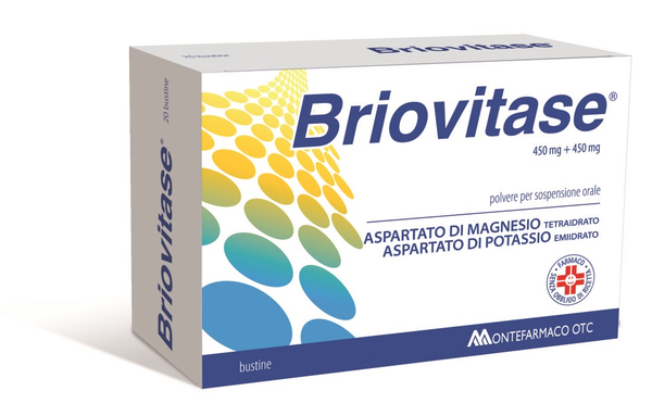 Briovitase 450 mg + 450 mg polvere per sospensione orale aspartato di magnesio tetraidrato, aspartato di potassio emiidrato