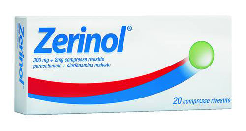 Zerinol 300 mg + 2 mg compresse rivestite paracetamolo + clorfenamina maleato