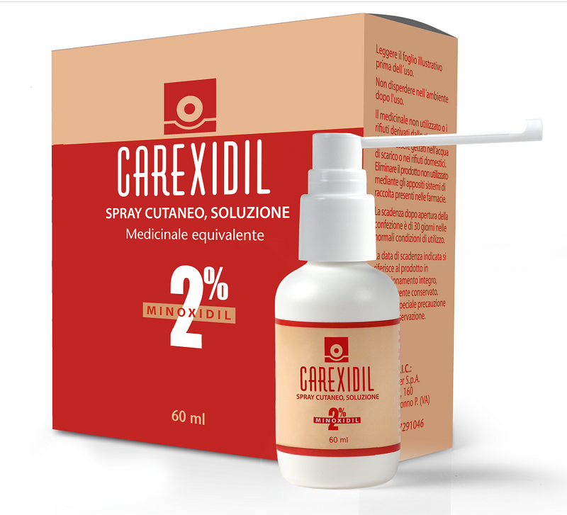 Carexidil 2% spray cutaneo, soluzione minoxidil medicinale equivalente