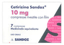 Cetirizina Sandoz 10mg cetirizina dicloridrato - 7 compresse