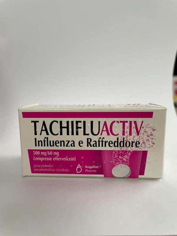 Tachifluactiv influenza e raffreddore 500 mg/60 mg compresse effervescenti  paracetamolo/pseudoefedrina cloridrato
