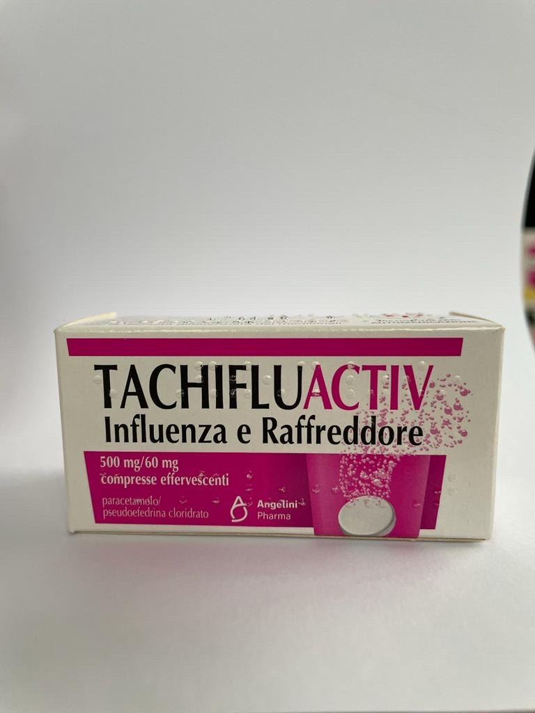 Tachifluactiv influenza e raffreddore 500 mg/60 mg compresse effervescenti  paracetamolo/pseudoefedrina cloridrato