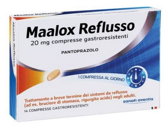 Maalox reflux 20 mg gastro-resistant tablets pantoprazole