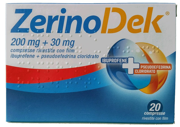 Zerinoactiv 200 mg/30 mg compresse rivestite con film ibuprofene/pseudoefedrina cloridrato