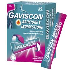 Gaviscon bruciore e indigestione 500mg/213mg/325mg sospensione orale gusto menta sodio alginato/sodio bicarbonato/calcio carbonato