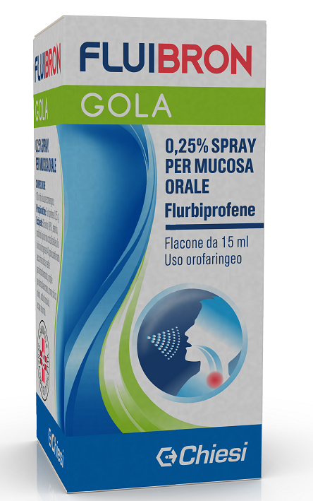 Fluibron gola 0,25% collutorio fluibron gola 0,25% spray per mucosa orale flurbiprofene