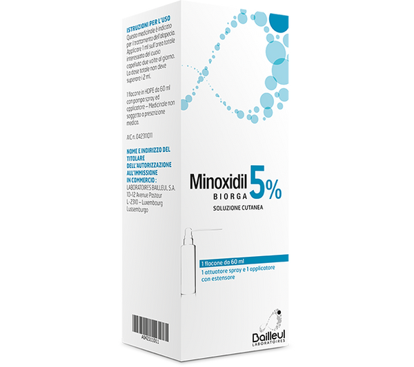 Minoxidil biorga 5%, soluzione cutanea minoxidil