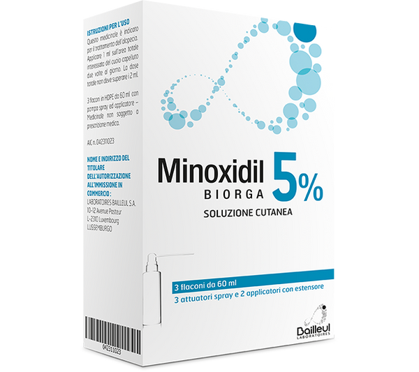 Minoxidil biorga 5%, soluzione cutanea minoxidil