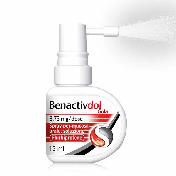 Benactivdol Gola Spray 8,75mg/Dose Flurbiprofene Mal di Gola Acuto, 15ml