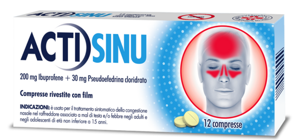 Actisinu 200 mg/30 mg compresse rivestite con film 12 compresse in blister pvc/pvdc/al