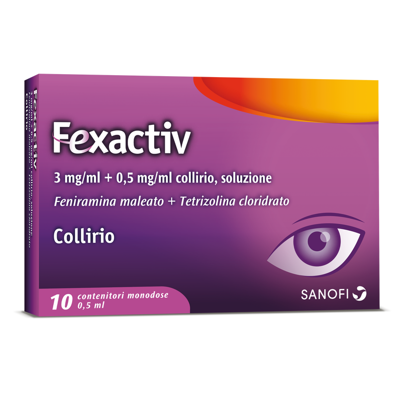 Fexactiv 3 mg/ml + 0,5 mg/ml colirio, solución de maleato de feniramina + clorhidrato de tetrizolina