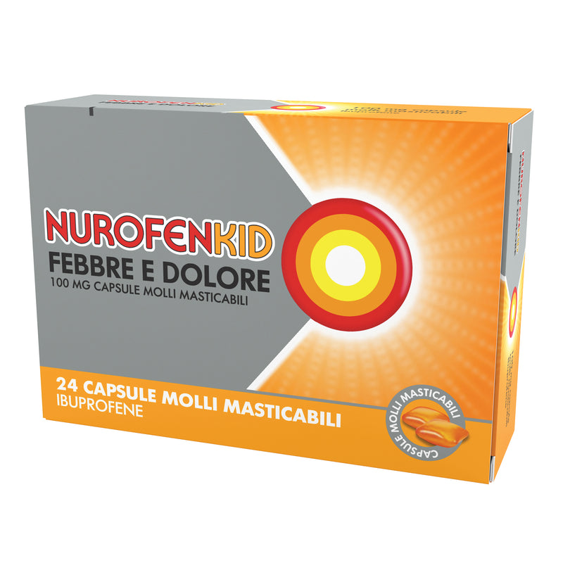 Nurofenkid febbre e dolore 100 mg, capsule molli masticabili ibuprofene