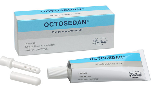 Octosedan 50 mg/g unguento rettale lidocaina