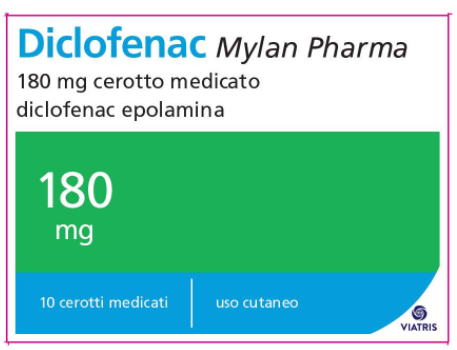 Diclofenac mylan pharma 180 mg cerotto medicato diclofenac epolamina