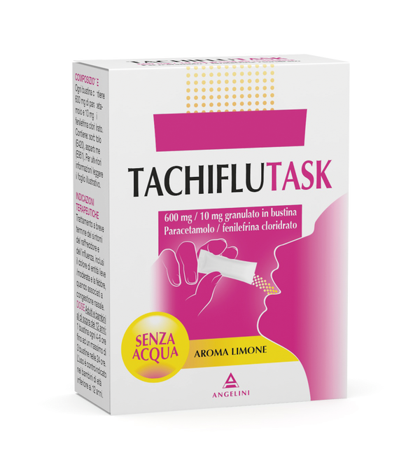 Tachiflutask 600 mg/10 mg granulato in bustina paracetamolo/fenilefrina cloridrato