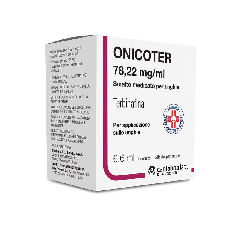 Onicoter 78,22 mg/ml  smalto medicato per unghie  terbinafina