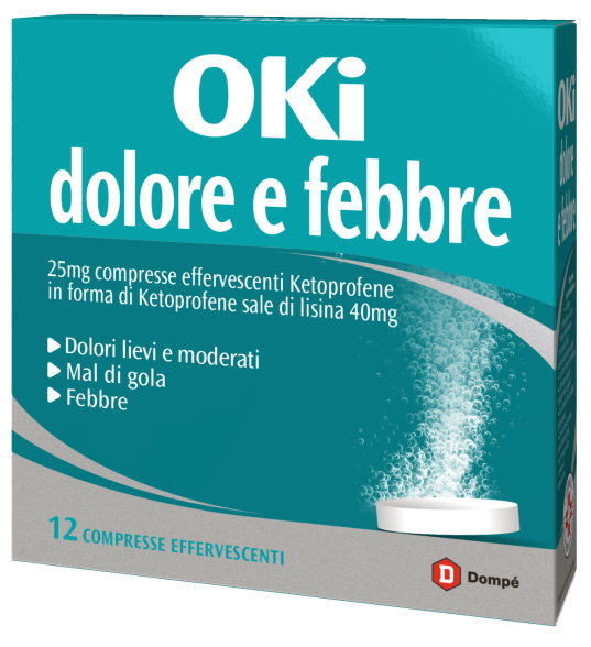 OKI Dolore e Febbre 25 mg ketoprofene - 12 compresse effervescenti