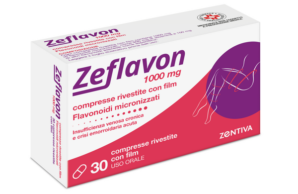 Zeflavon 1000 mg compresse rivestite con film flavonoidi micronizzati, come diosmina e altri flavonoidi espressi come esperidina