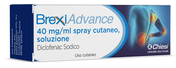 Brexiadvance 40 mg/ml spray cutaneo, soluzione diclofenac sodico