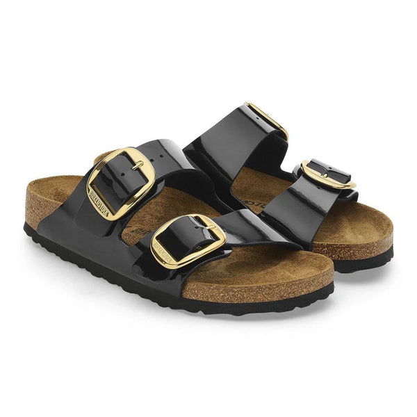 Birkenstock Arizona Big Buckle sandali birko-flor patent black/gold 39